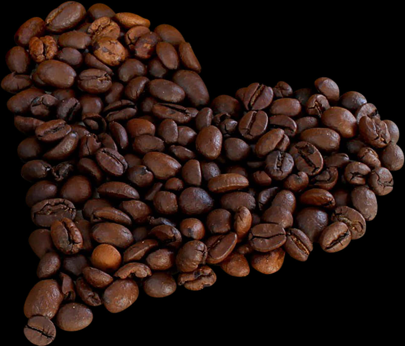 Coffee Beans Heart Shape PNG