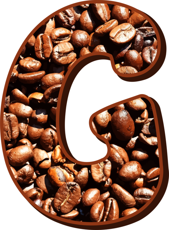Coffee Beans Letter B Overlay PNG