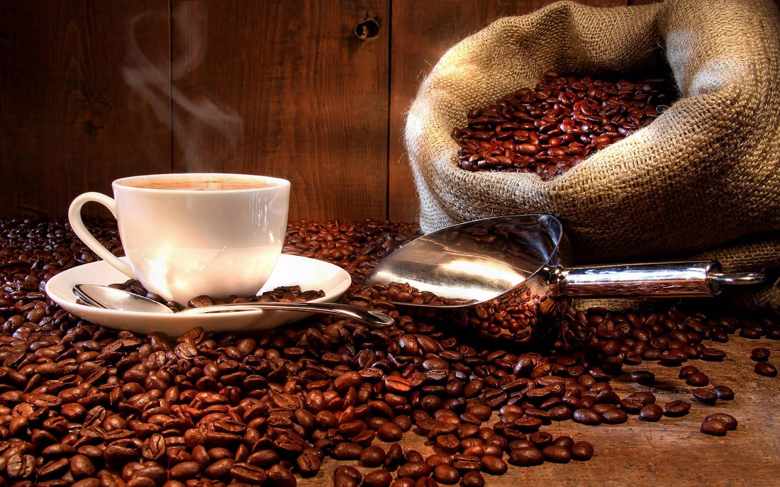 Coffee Beans With Coffee Wallpaper