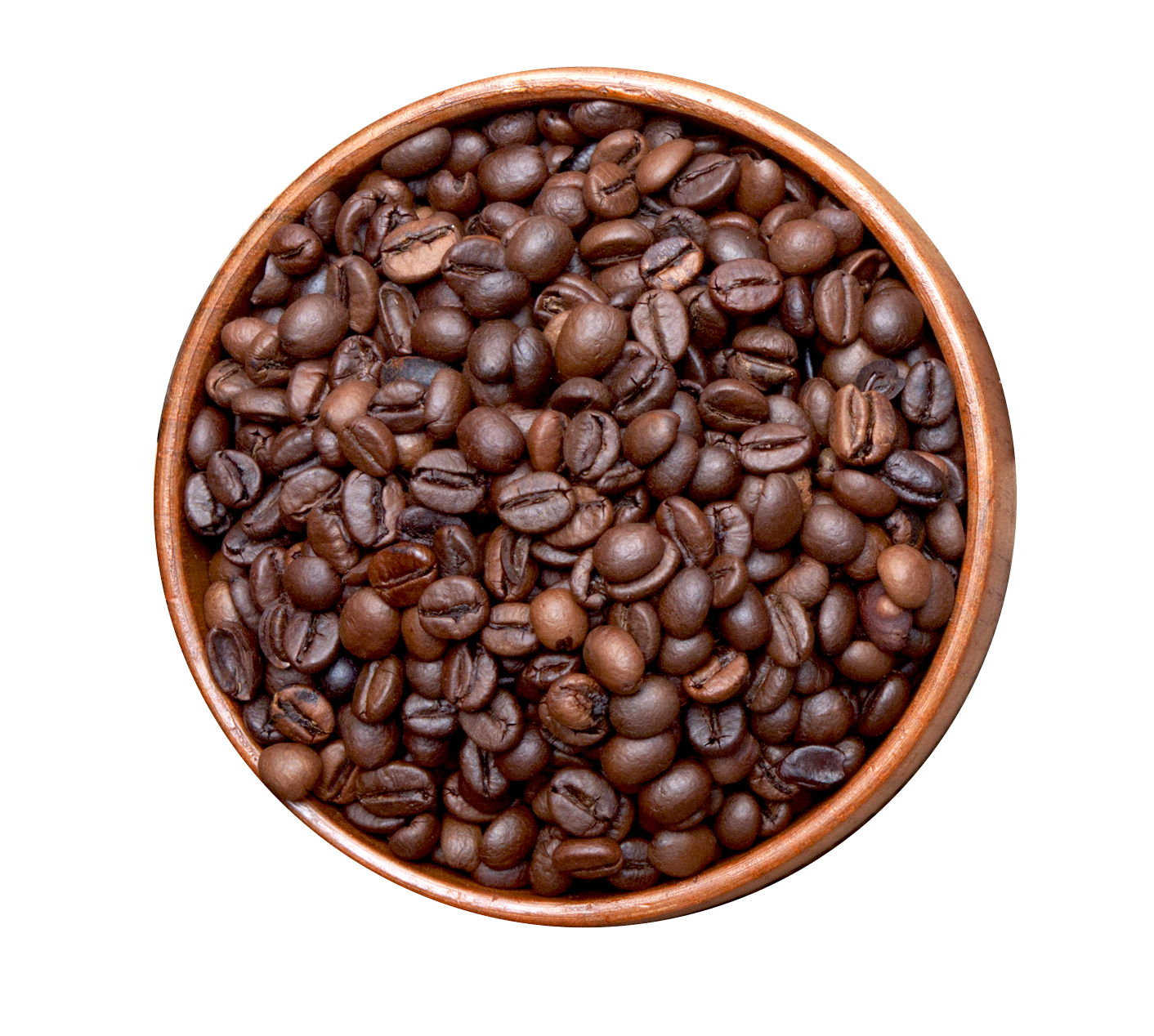 Coffee Beansin Bowl Top View PNG