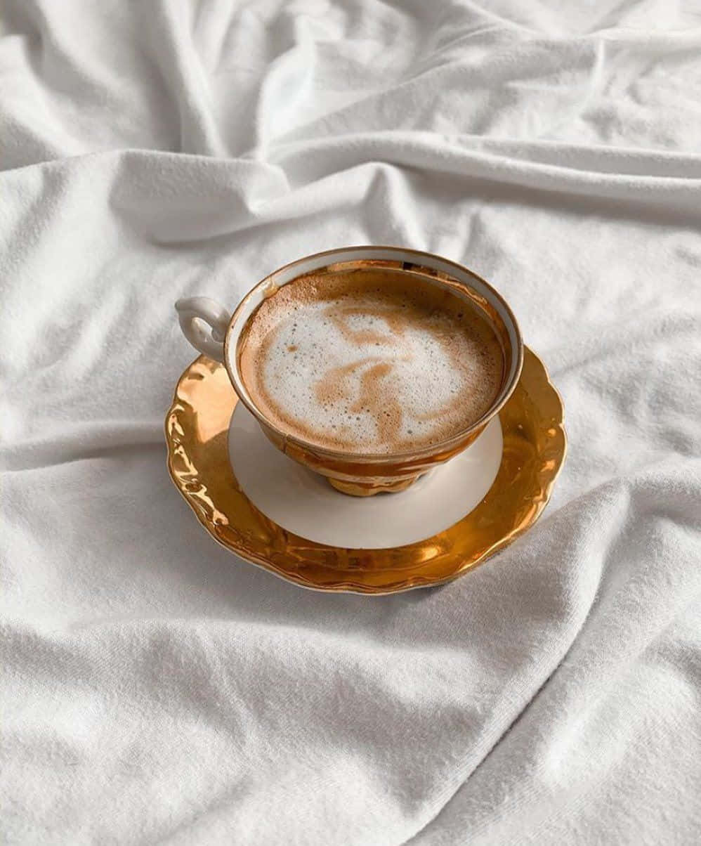 Enjoy a warm cup of coffee on a cozy morning.