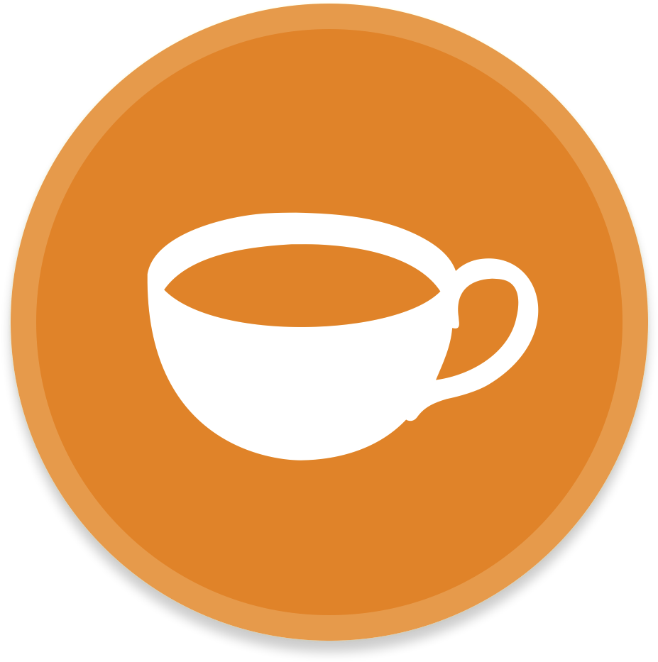 Coffee Cup Icon Orange Background PNG