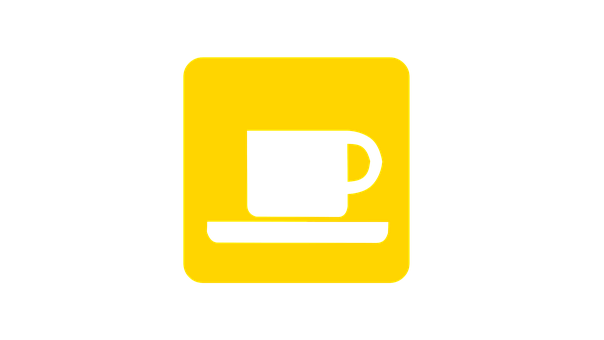 Coffee Cup Icon Yellow Background PNG