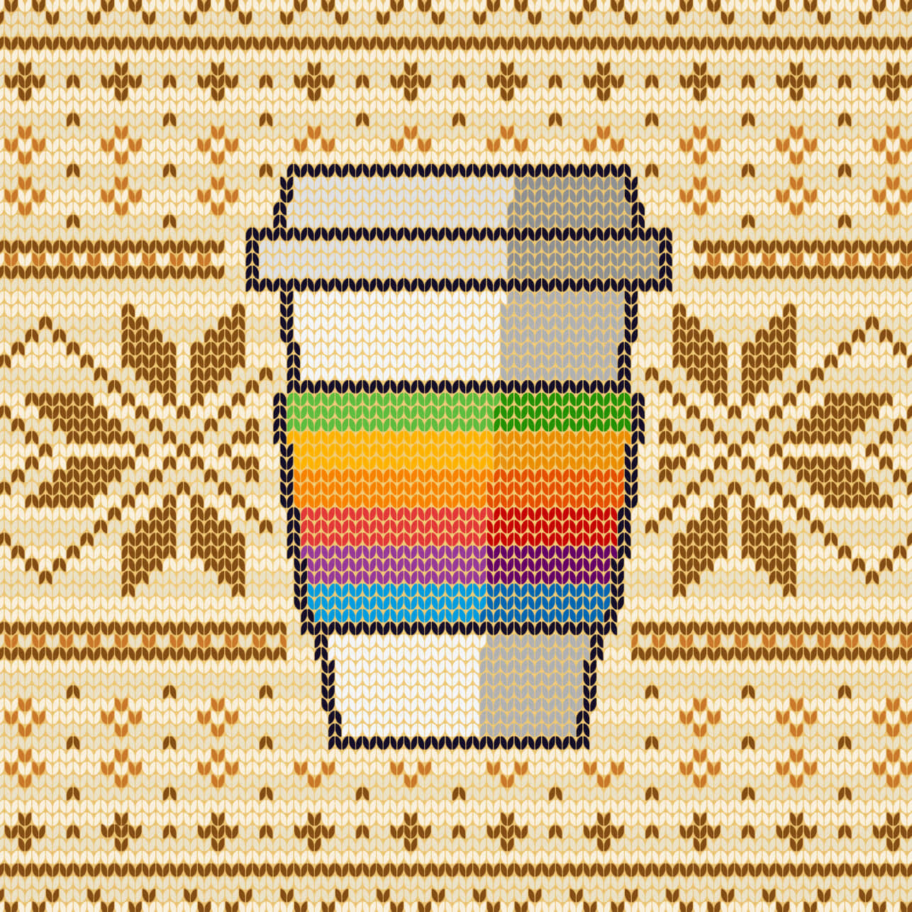 Coffee Cup In A Yellow Knit Sweater Wallpaper