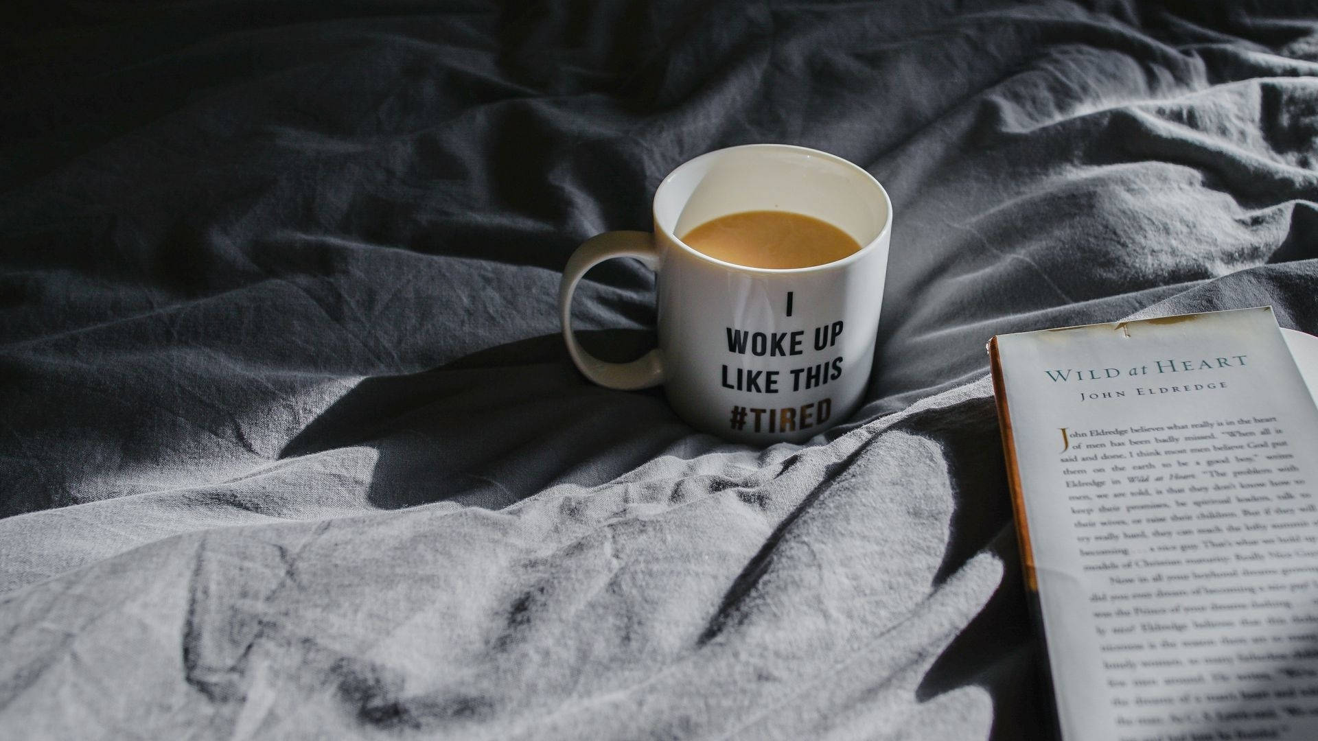 Coffee Cup On The Bed Picture