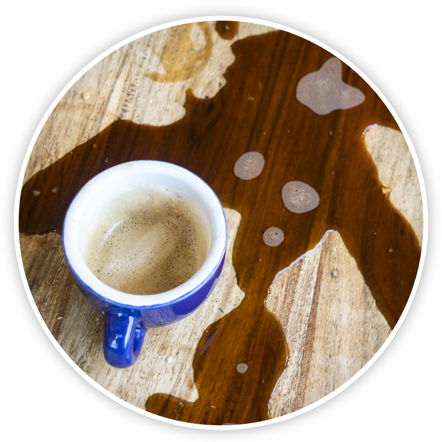 Coffee Cup Stainon Wooden Table PNG