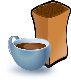 Coffee Cupand Beans Icon PNG