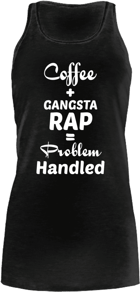 Coffee Gangsta Rap Tank Top PNG