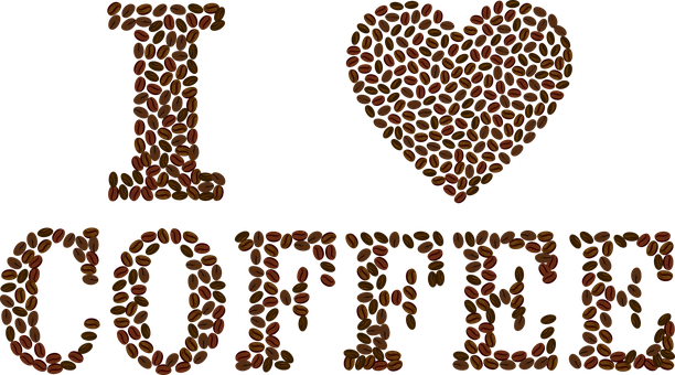 Coffee Love Heart Art PNG