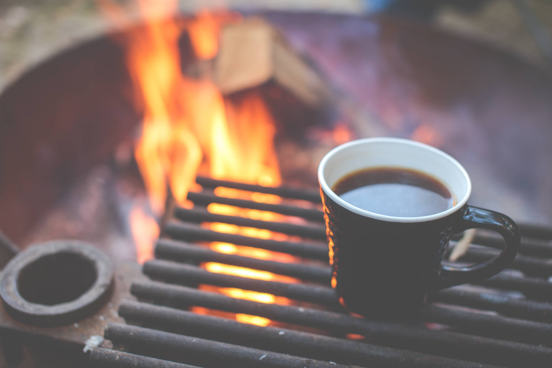 Coffee On Flaming Grill