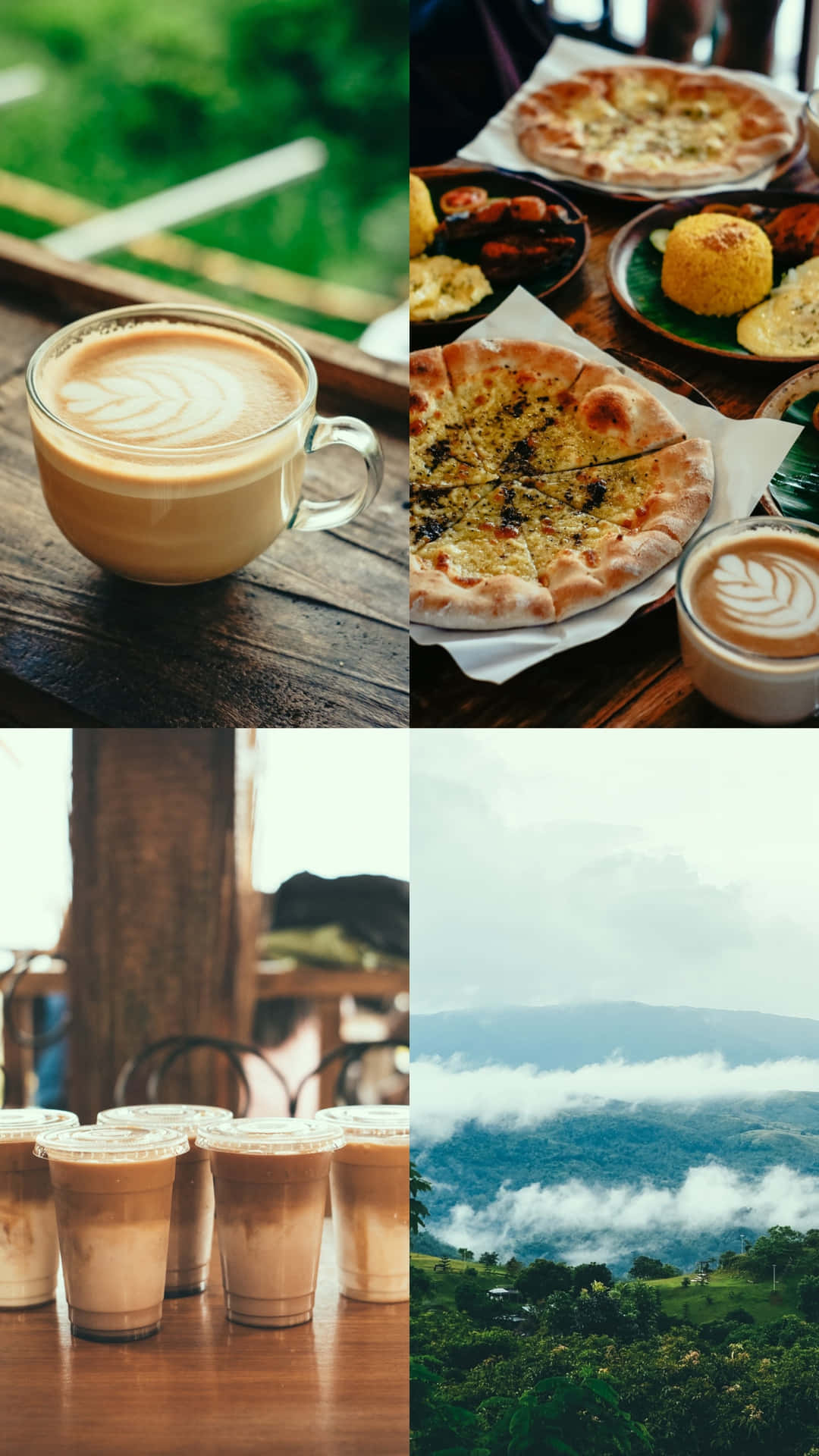 Coffee Shop Collage_ Aesthetic Moments Wallpaper