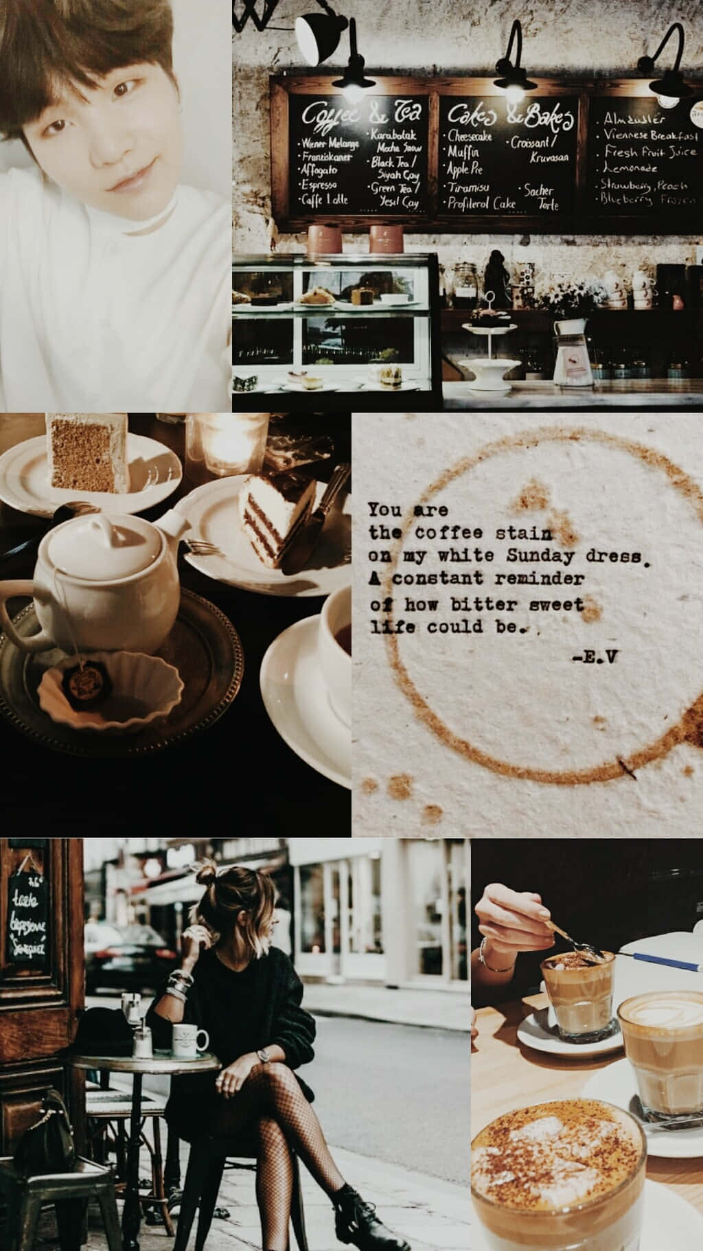 Coffee Shop Collage_ Aesthetic Moodboard Wallpaper