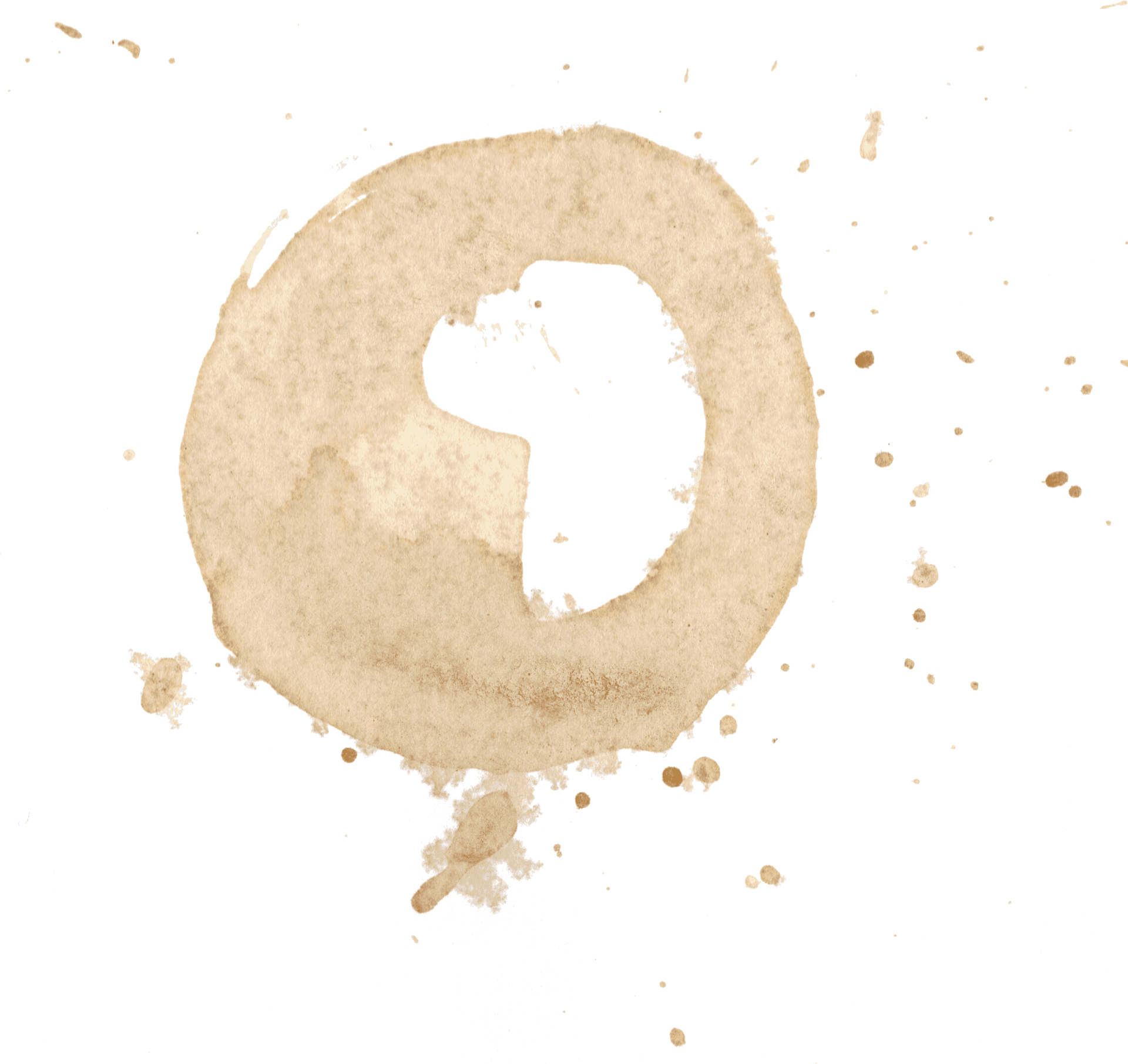 Coffee Stain Ringon Teal Background.png PNG