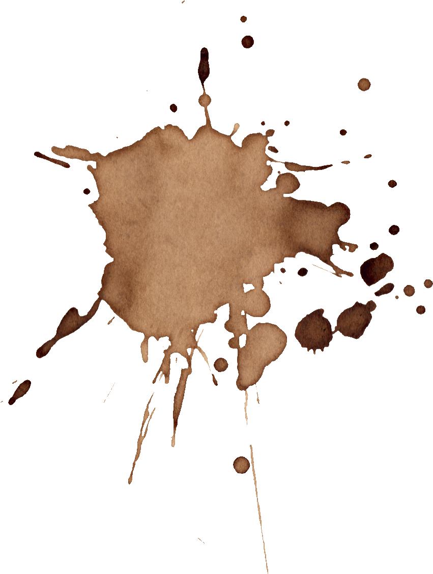 Coffee Stain Splashon Blue Background.png PNG
