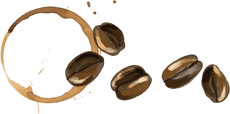 Coffee Stainand Beans Artwork PNG