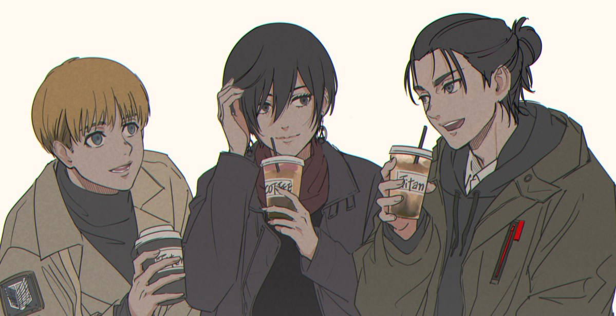 Coffee With Eren Yeager Wallpaper