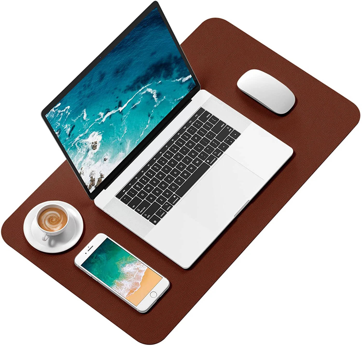 Coffee With Laptop And Accessories Background