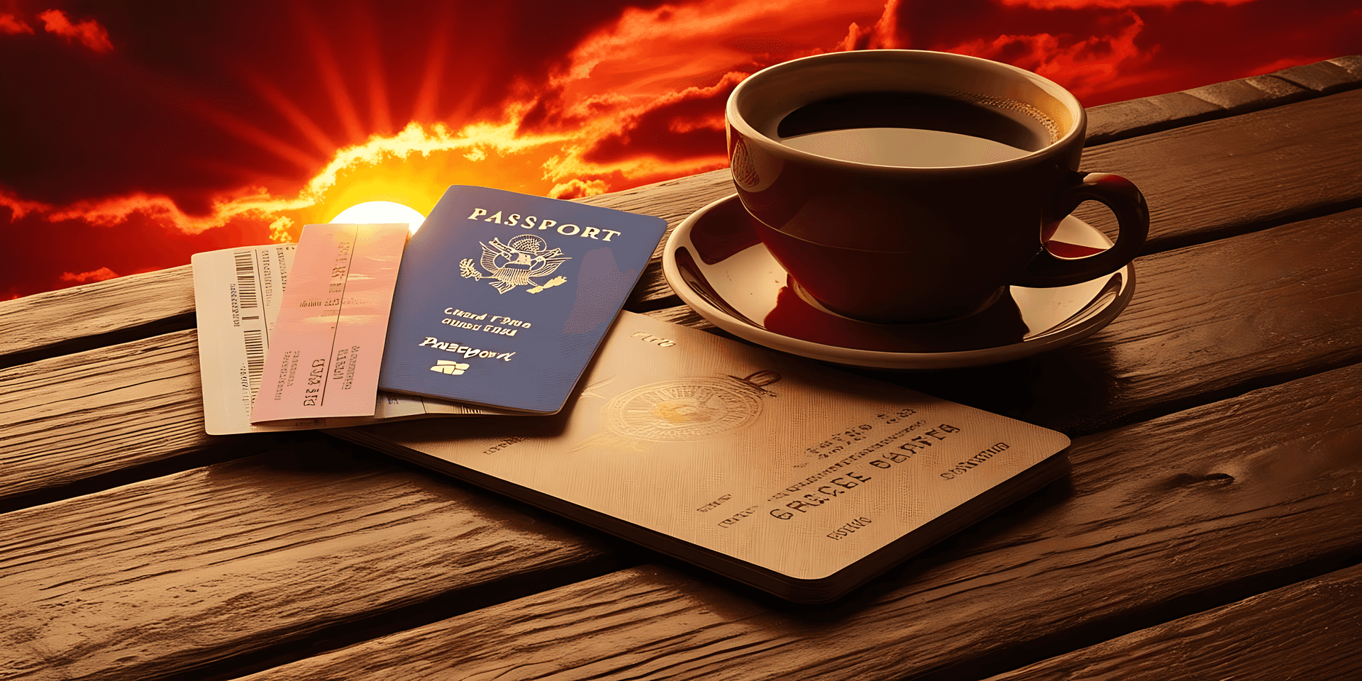 Coffee With Passport And Tickets Wallpaper