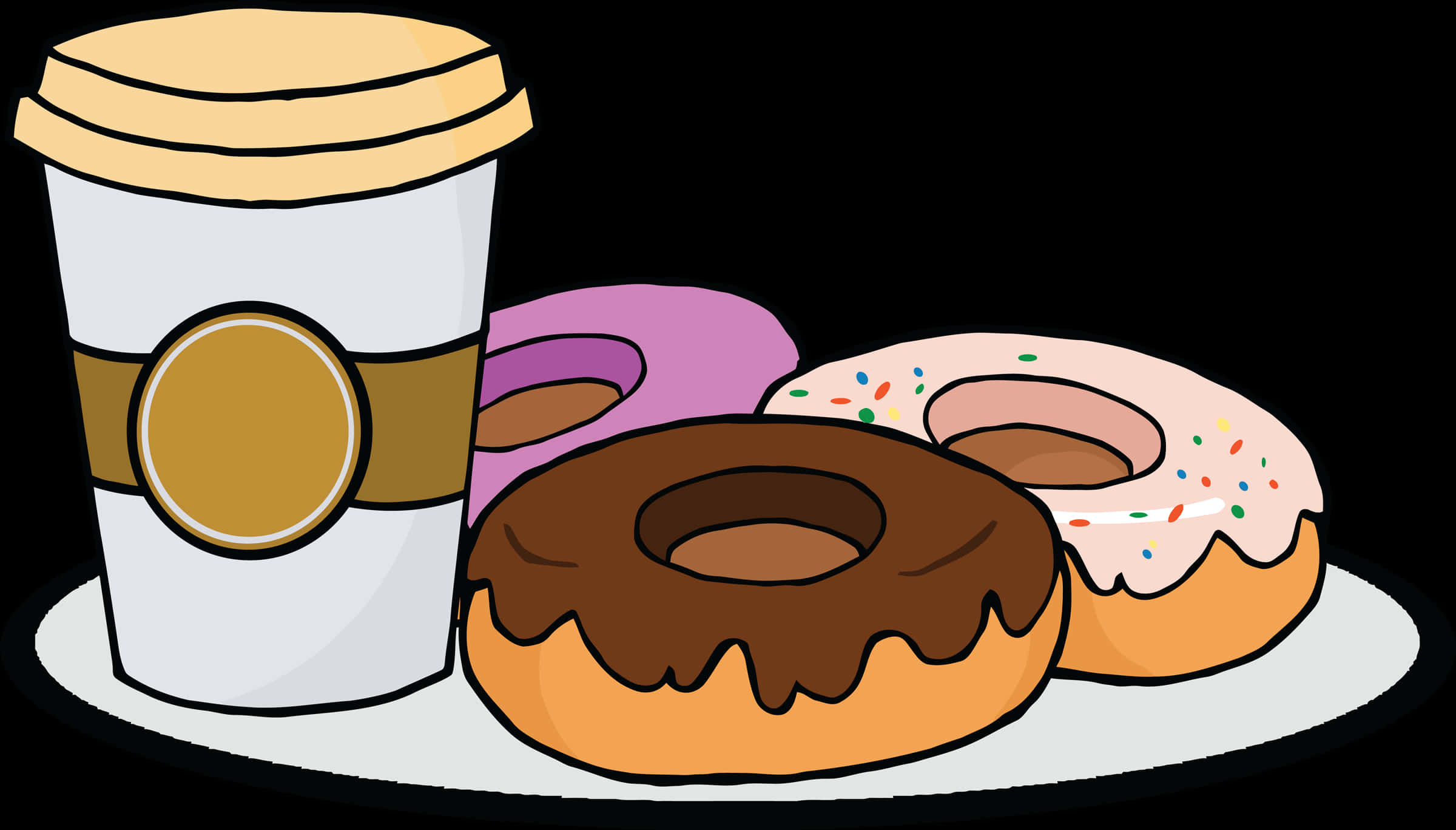 Coffeeand Donuts Clipart PNG