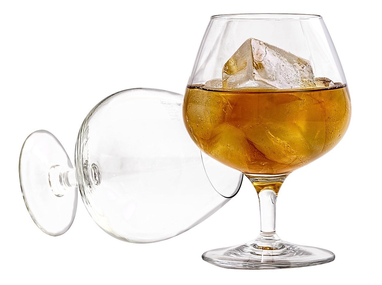 Cognac Glass With Ice PNG