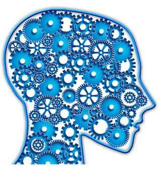 Cognitive Gears Head Profile PNG