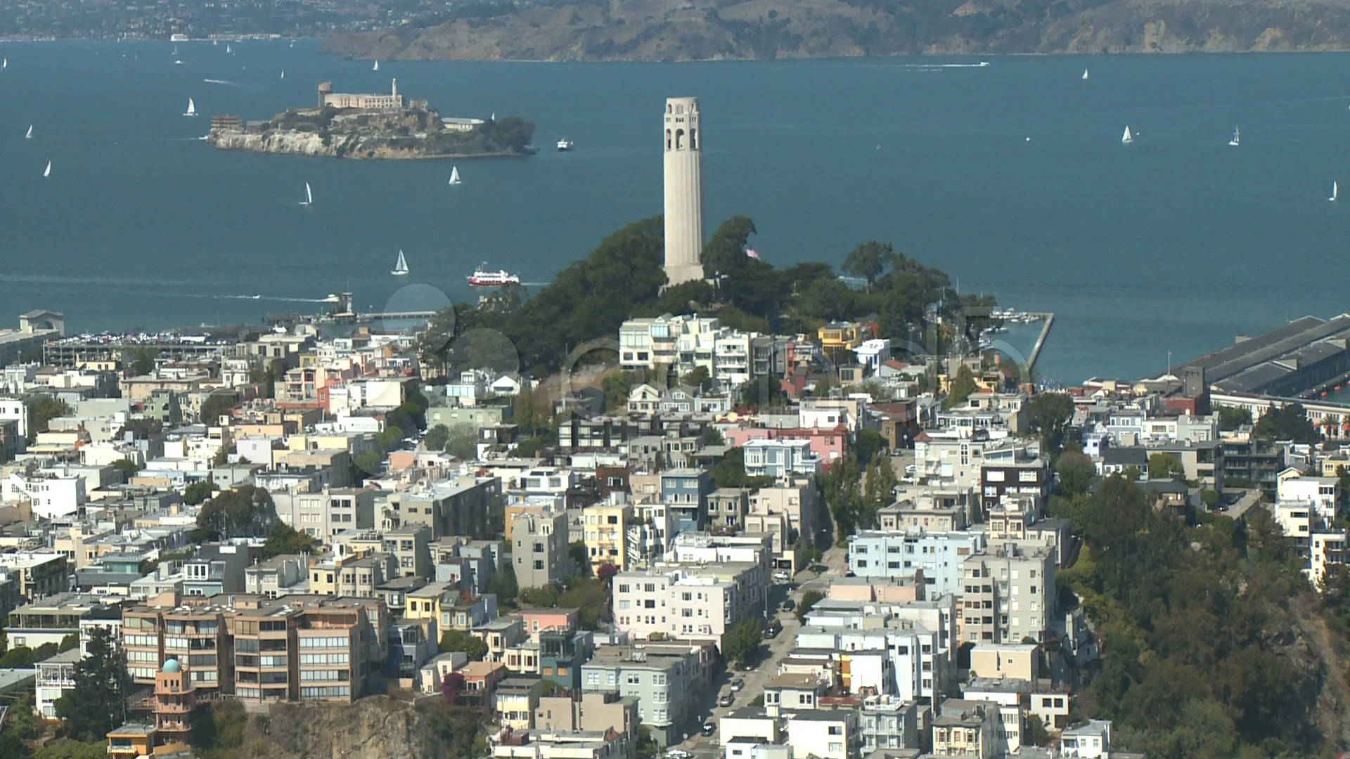 Coit Tower From Above Wallpaper