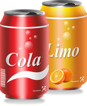 Colaand Limo Soda Cans PNG