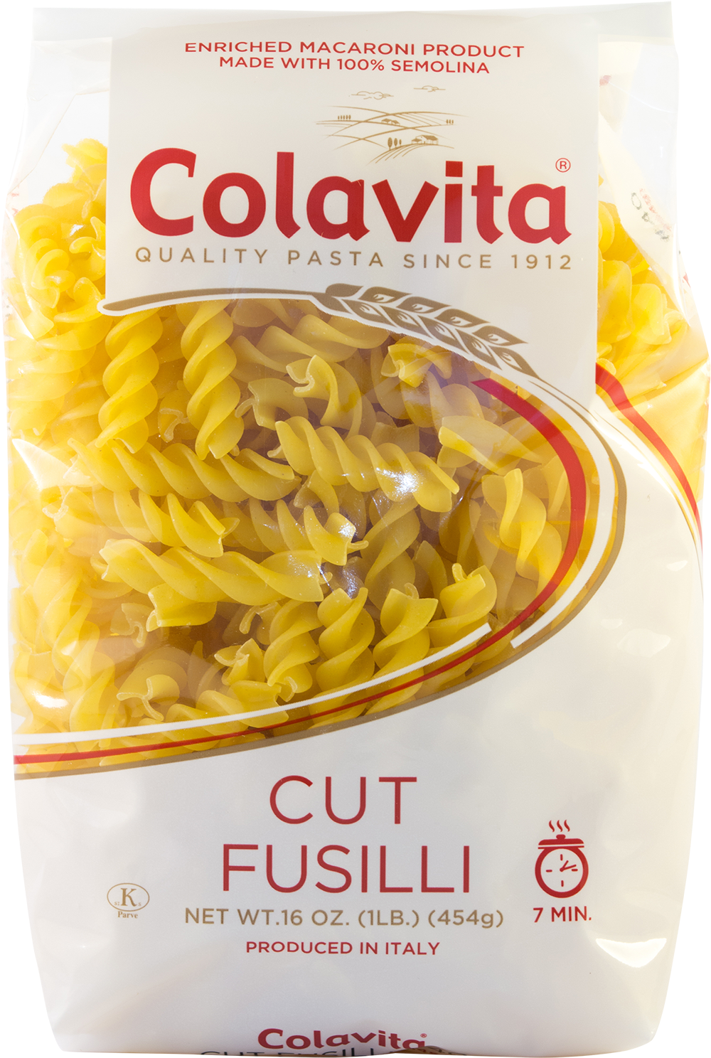 Colavita Cut Fusilli Pasta Package PNG
