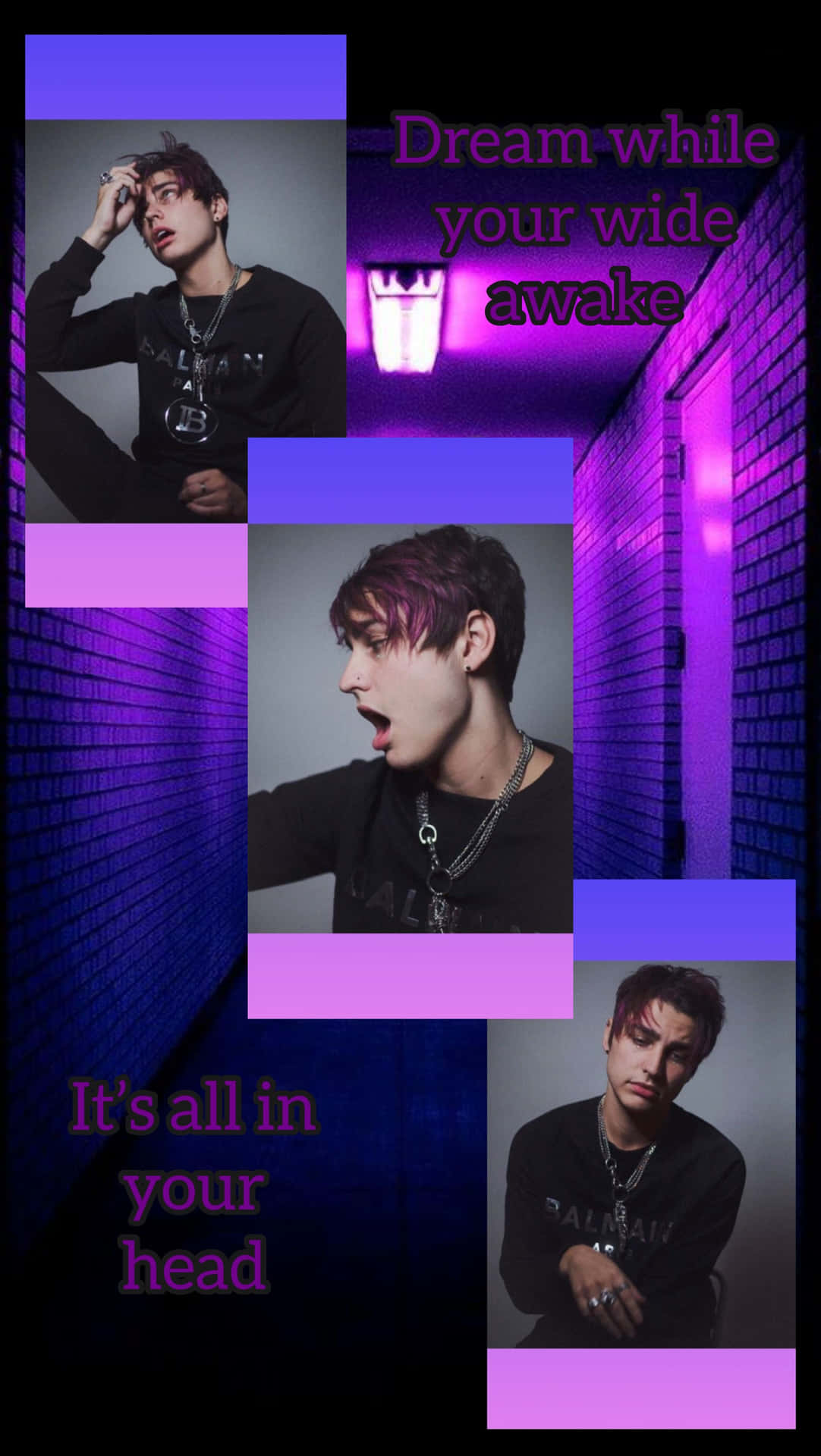 A Collage Of Pictures With The Words Dream While Your Wide Awake Wallpaper
