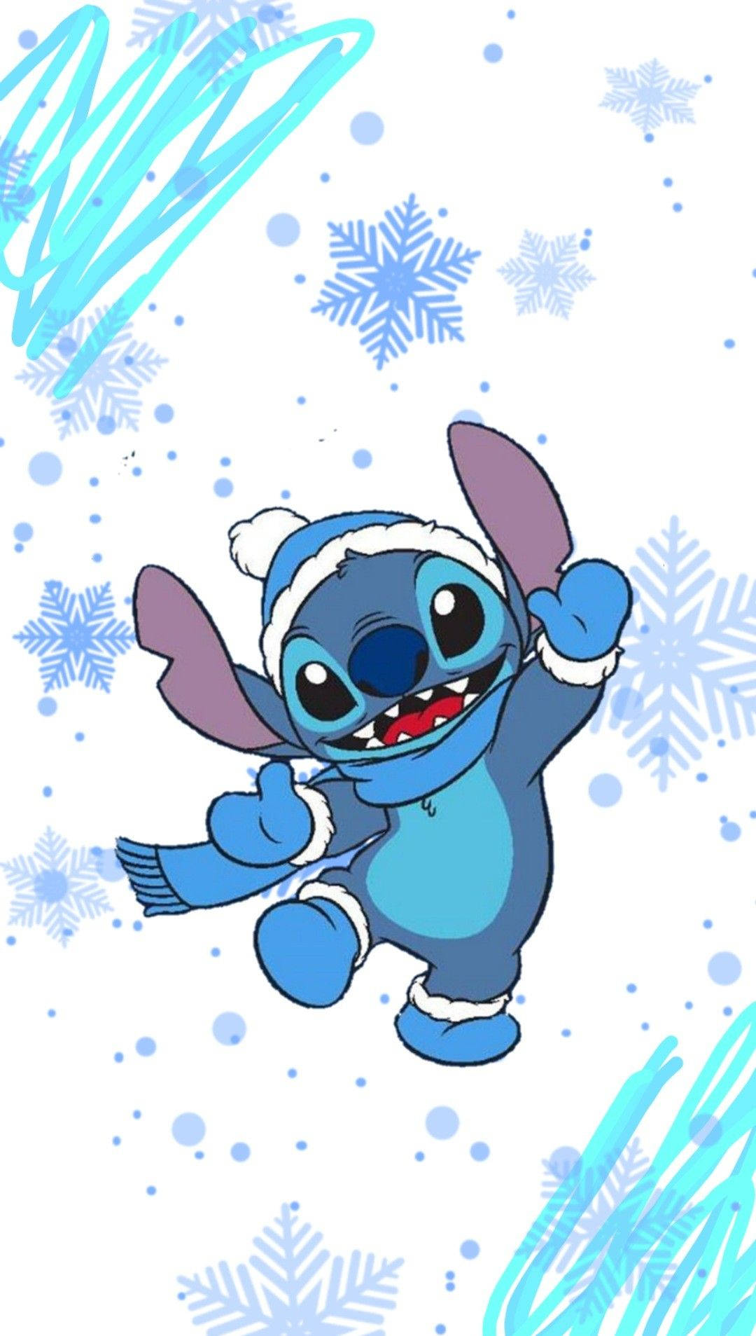 Cold Blue Christmas Stitch Wallpaper