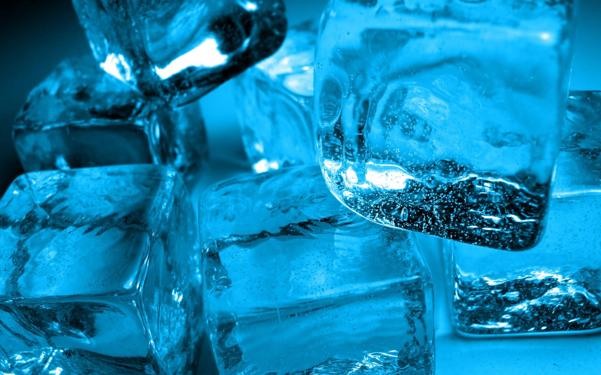 Cold Blue Ice Cubes Wallpaper