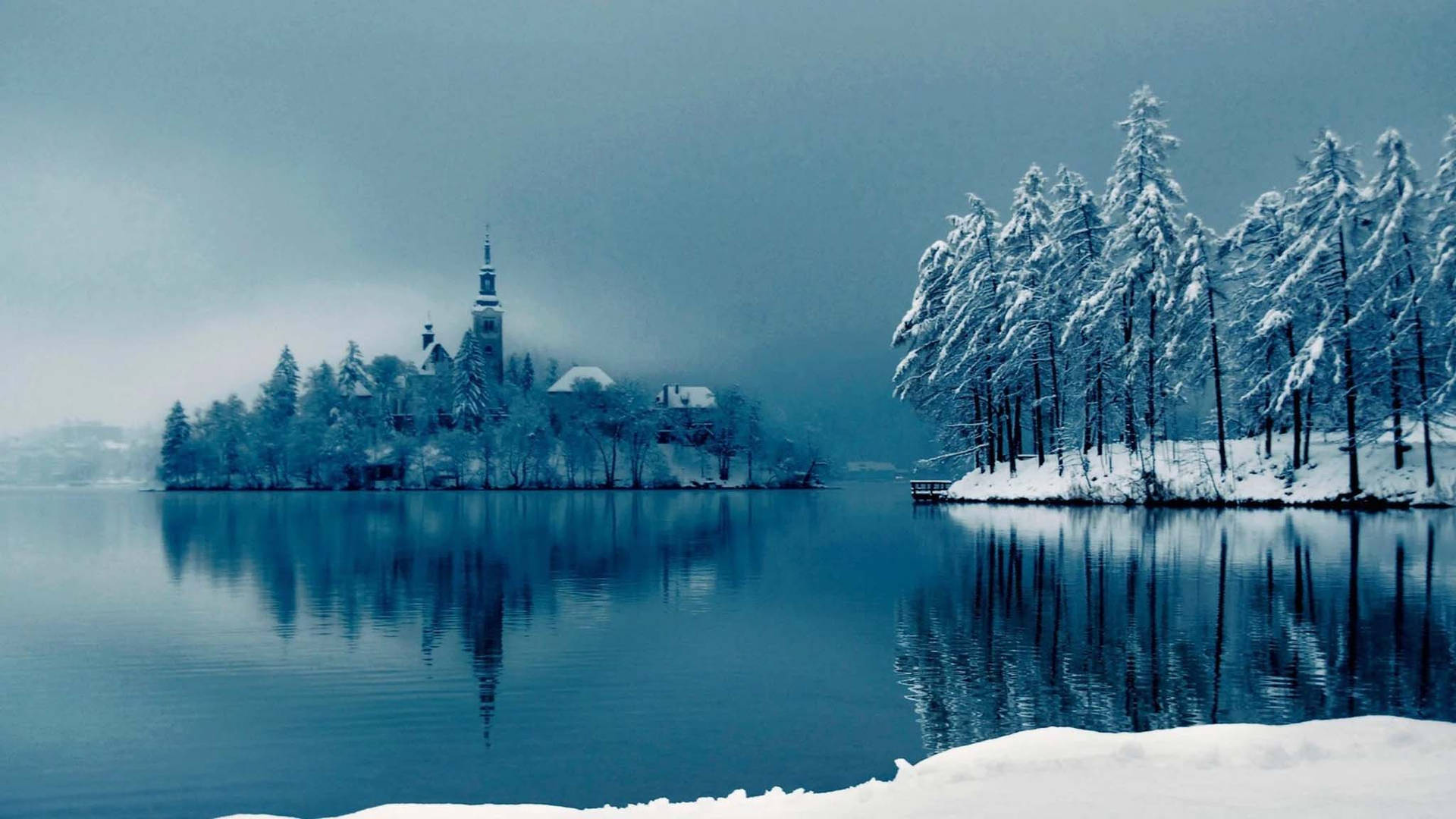 Cold Lake Landscape Wallpaper