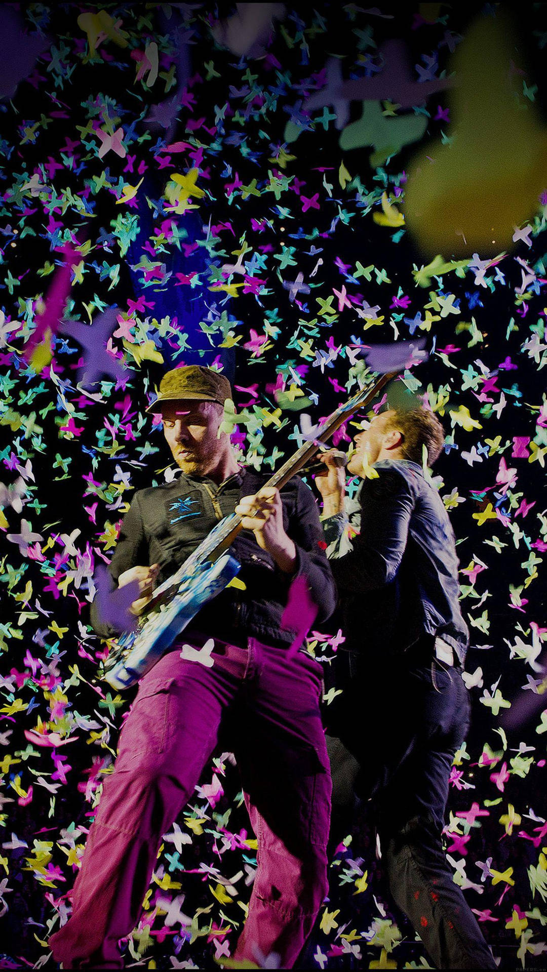 Coldplay Chris And Jonny Concert Wallpaper