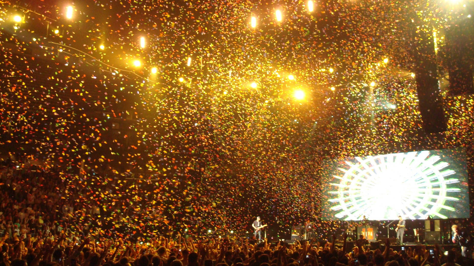 Coldplay Live Concert Confetti Background