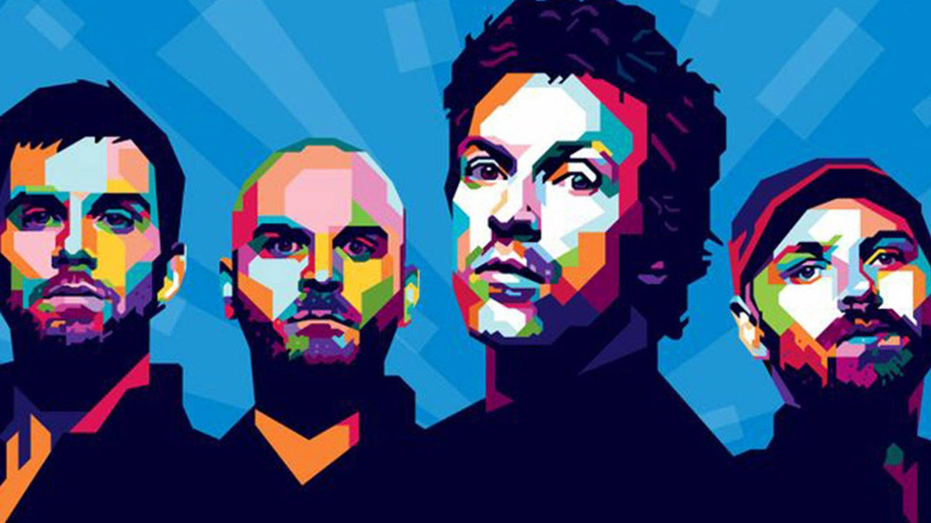 Coldplay Members Vector Art Background