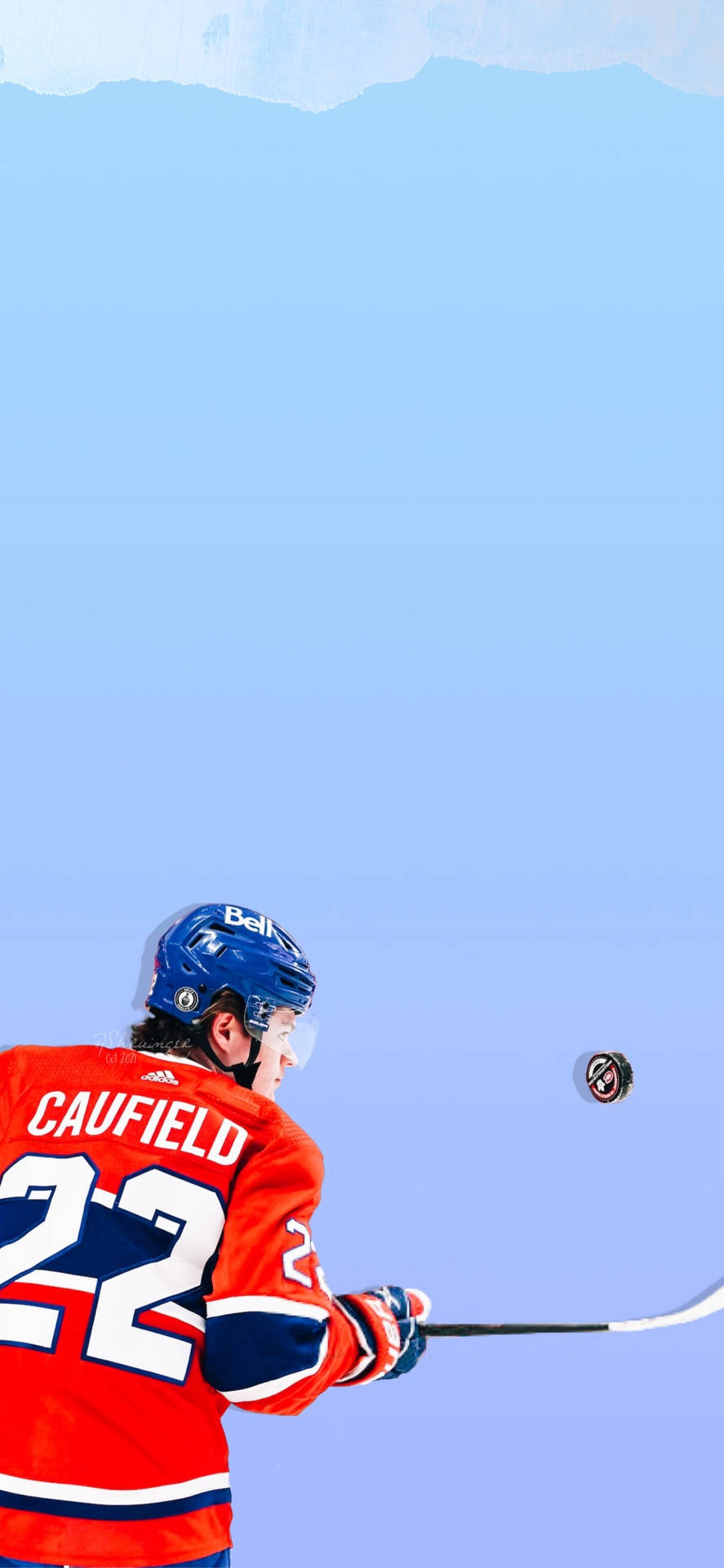 Colecaufield, Amerikansk Ishockeyspelare. (this Would Be The Translation For A Wallpaper That Includes An Image Of Cole Caufield With His Name And Occupation Listed Underneath In Swedish). Wallpaper