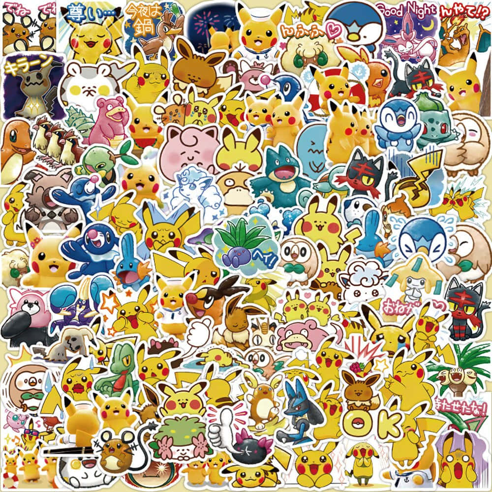 Colecciónde Adorables Stickers De Pokemon Fondo de pantalla