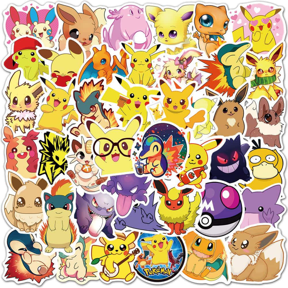 Colecciónde Coloridos Stickers De Pokemon Fondo de pantalla