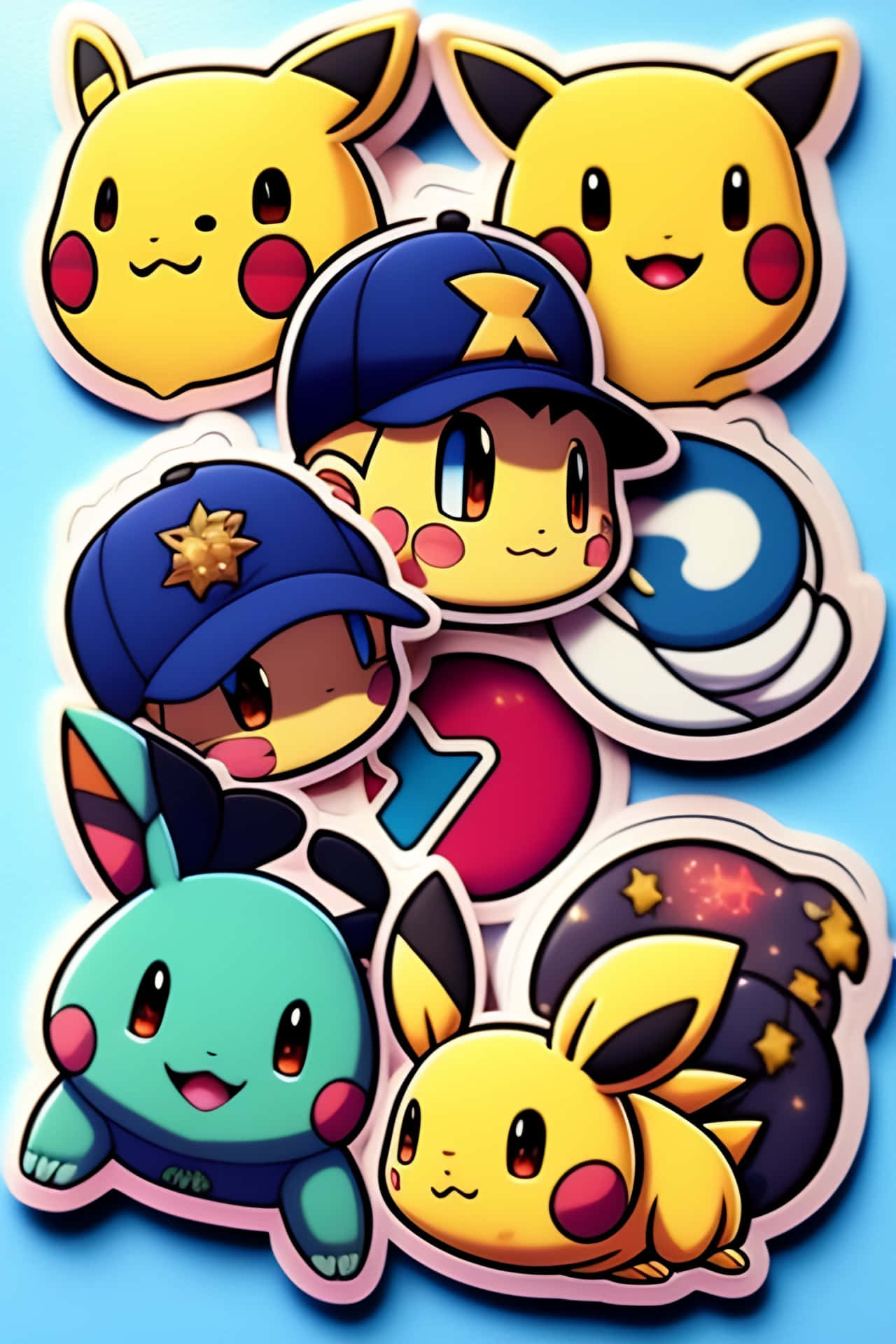 Colecciónemocionante De Stickers De Pokemon Fondo de pantalla