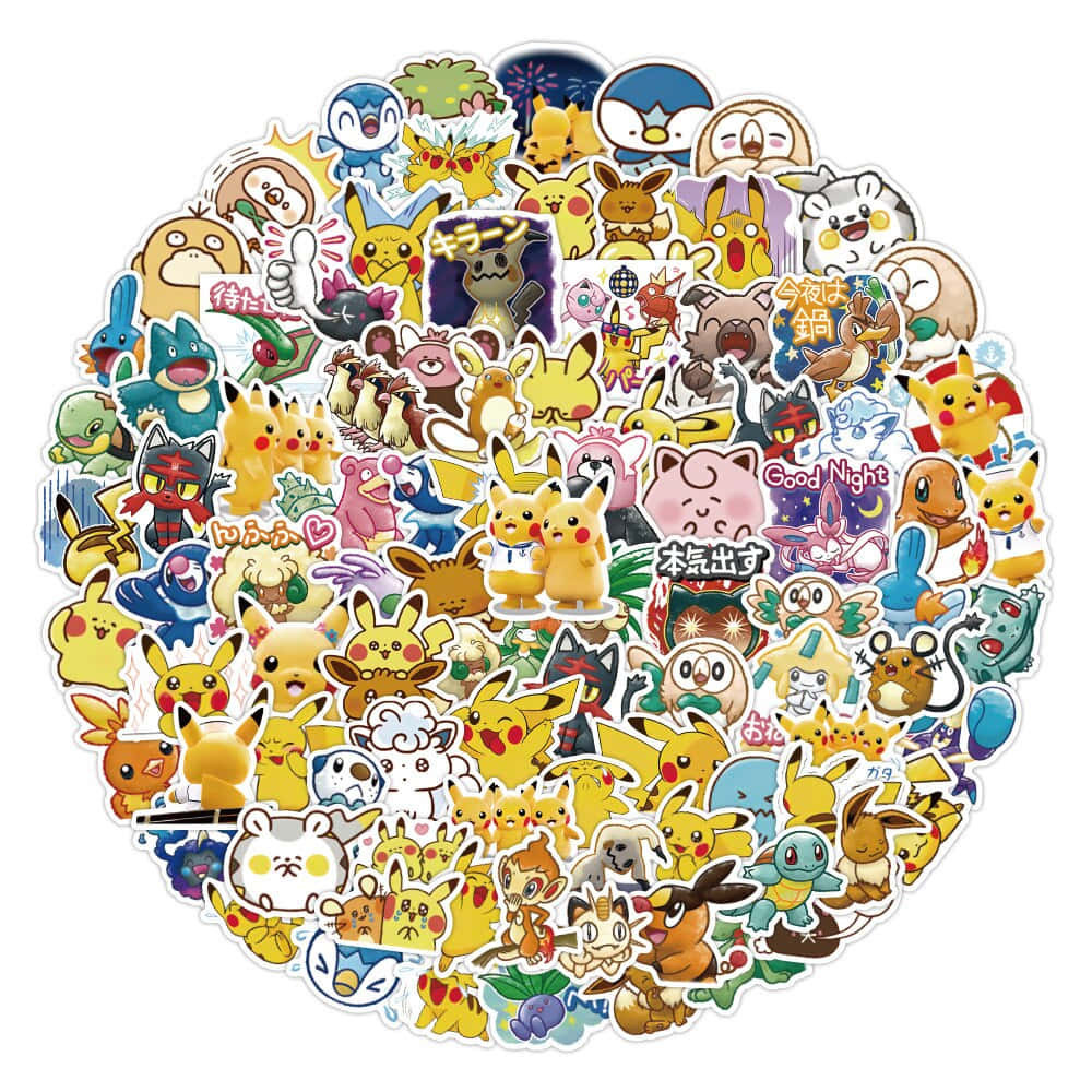 Colecciónvibrante De Pegatinas De Pokemon Fondo de pantalla