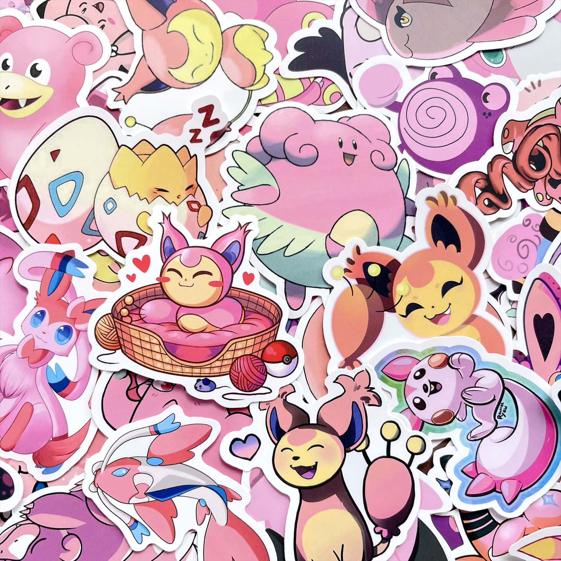 Colecciónvibrante De Stickers De Pokémon. Fondo de pantalla