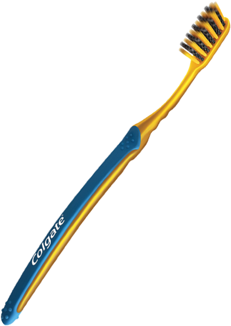 Colgate Toothbrush Yellowand Blue PNG