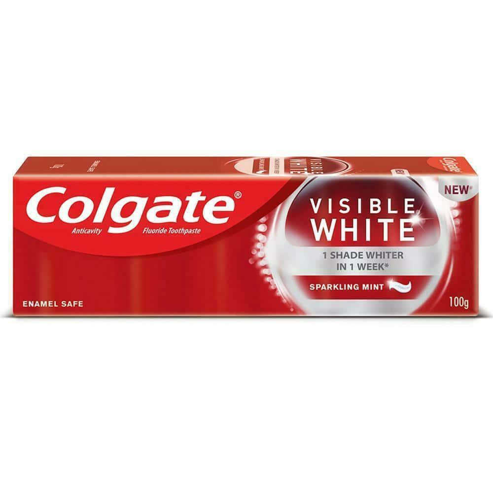 Colgate Visible White Toothpaste Packaging Wallpaper