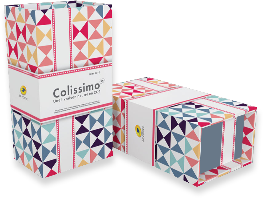 Colissimo Geometric Pattern Packaging PNG