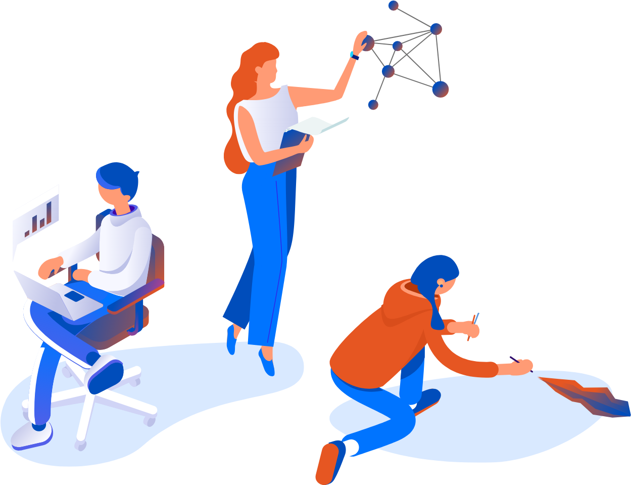 Collaborative Team Working Illustration PNG