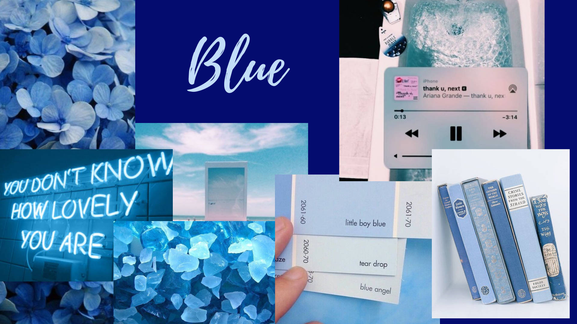 Collage Blue Aesthetic Pc Picture