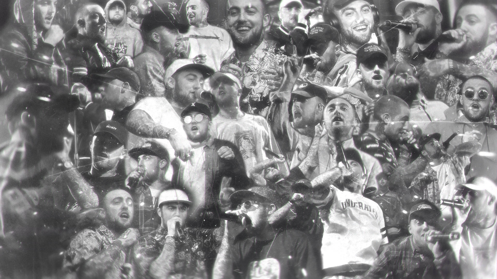 Collageausschnitt Von Mac Miller In 4k Wallpaper