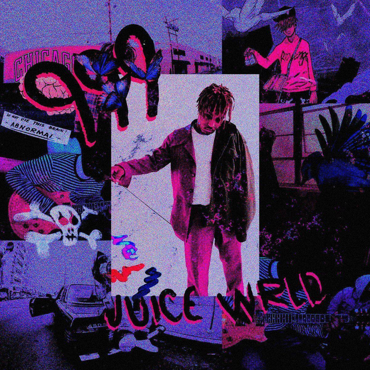 Collage Featuring Juice Wrld Cartoon Wallpaper