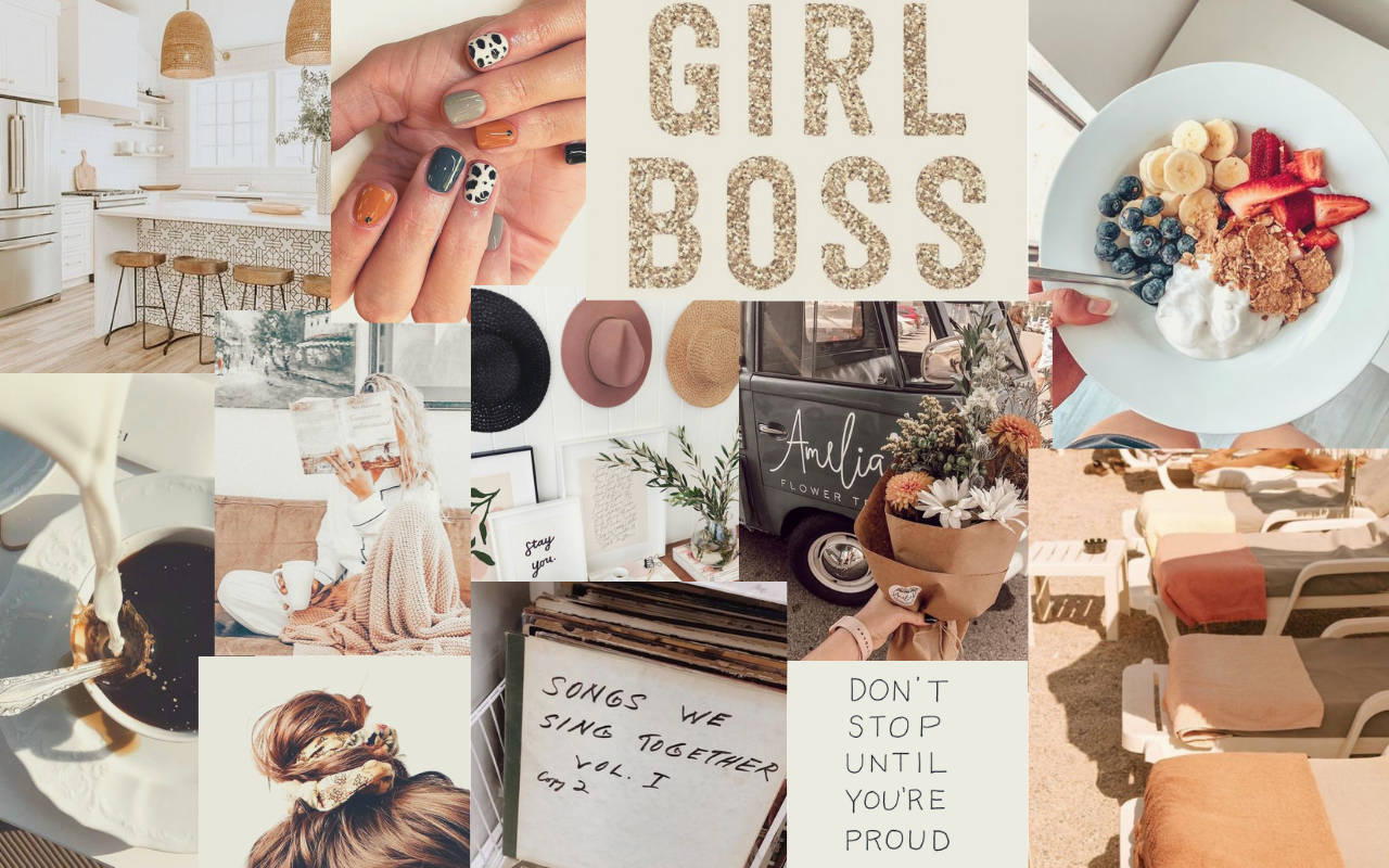 Collage For Girl Boss Aesthetic Computer Wallpaper