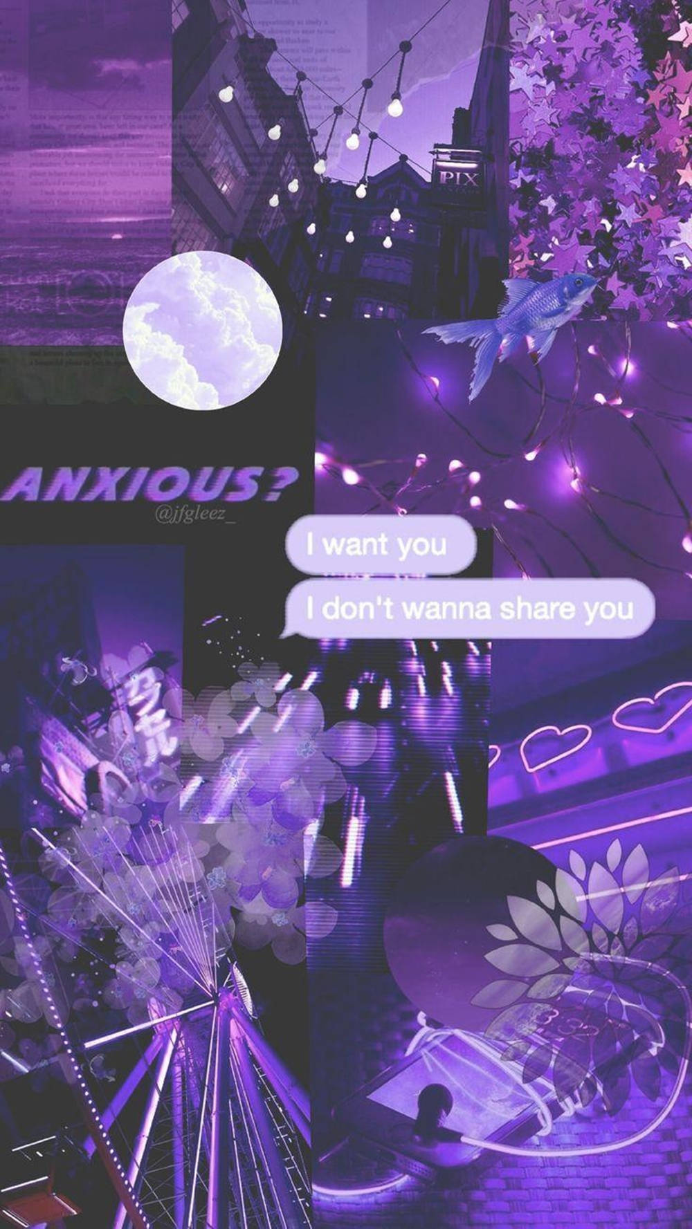 Collage For Purple Aesthetic Iphone Display Background